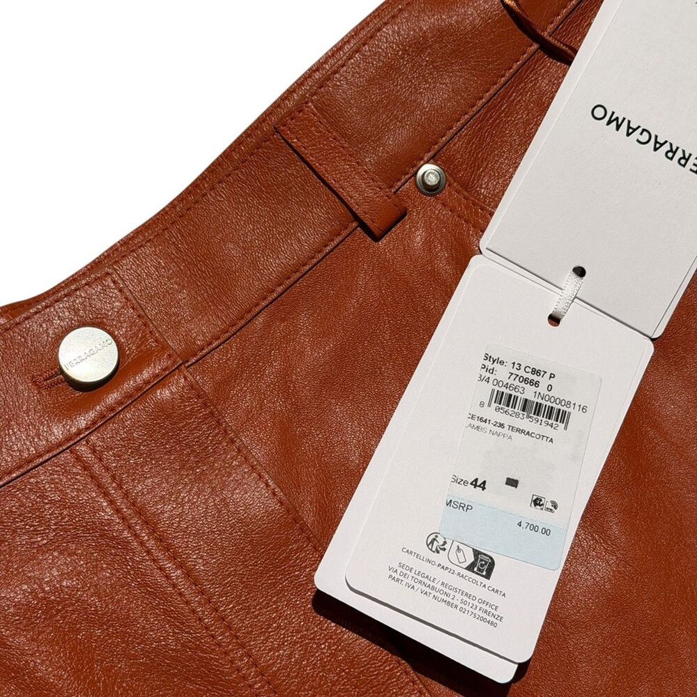 $4,700 Nappa leather terracotta pant - Picture 4 of 4